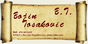 Bojin Tošaković vizit kartica